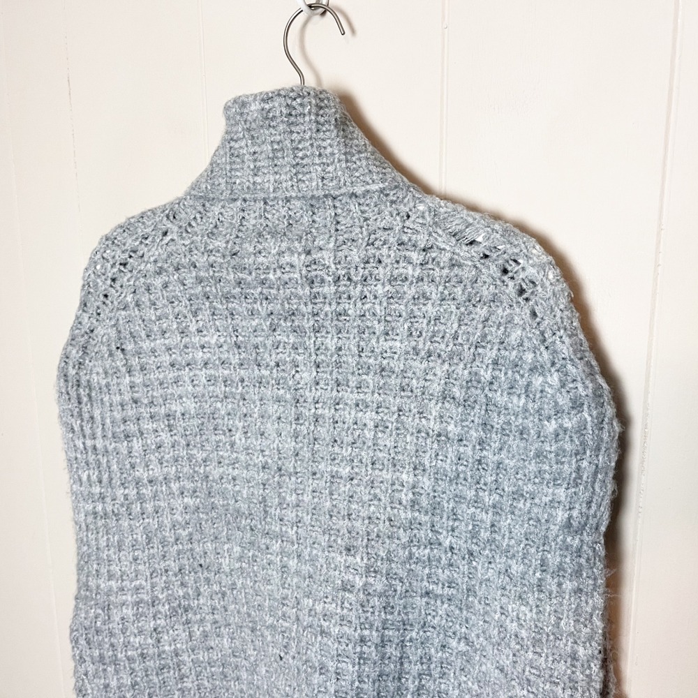 Anthropologie John + Jenn NWT Grey Waffle Knit Sleeveless Turtleneck Sweater S - Picture 9 of 13